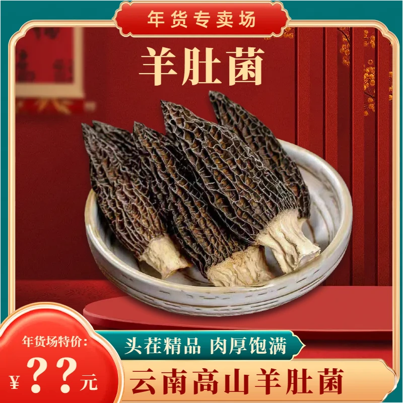 大个云南高山羊肚菌精选干货炒菜滋补食用煲汤产品