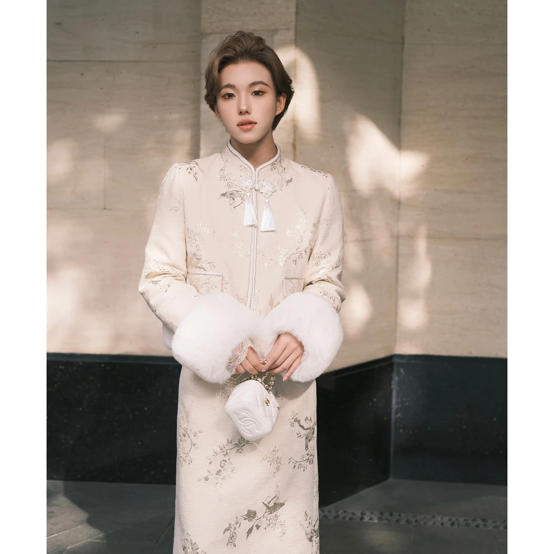 岳公子高定时尚保暖上衣加裙子新中式国风女套装预YYCDY3TZ7997