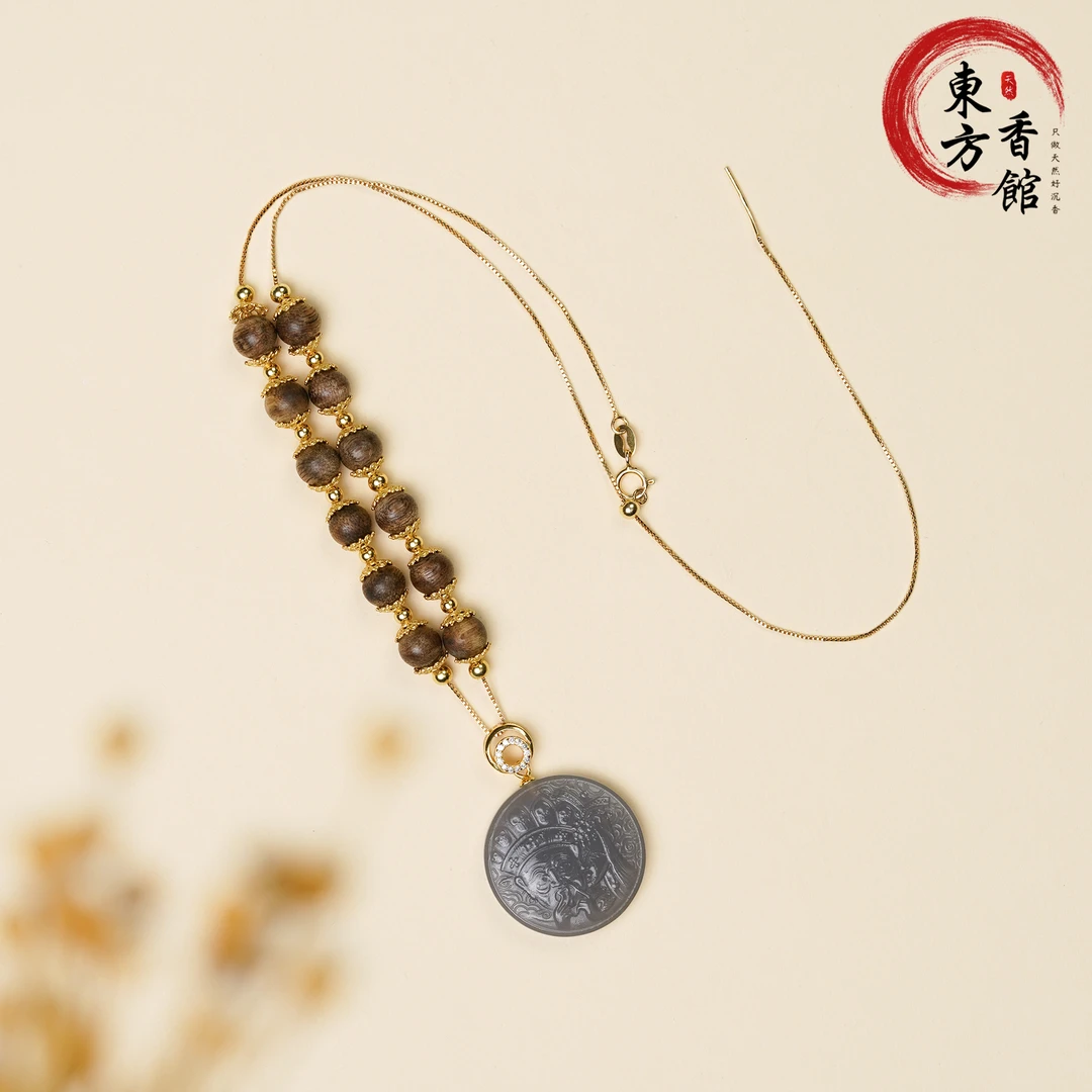 ·宁柯·沉香吊坠海南莺歌绿棋楠沉香挂脖文玩扎基拉姆项链@XYD828