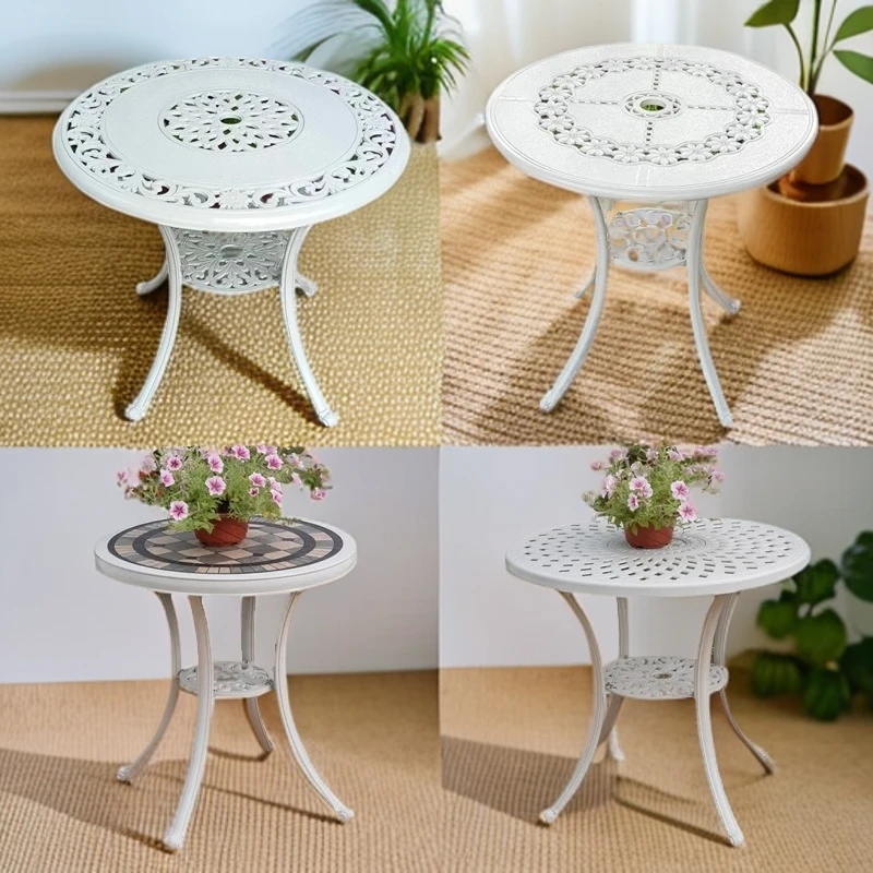 户外花园阳台铝合金桌椅室外庭院全铝休闲家具小桌子茶几铸铝餐桌