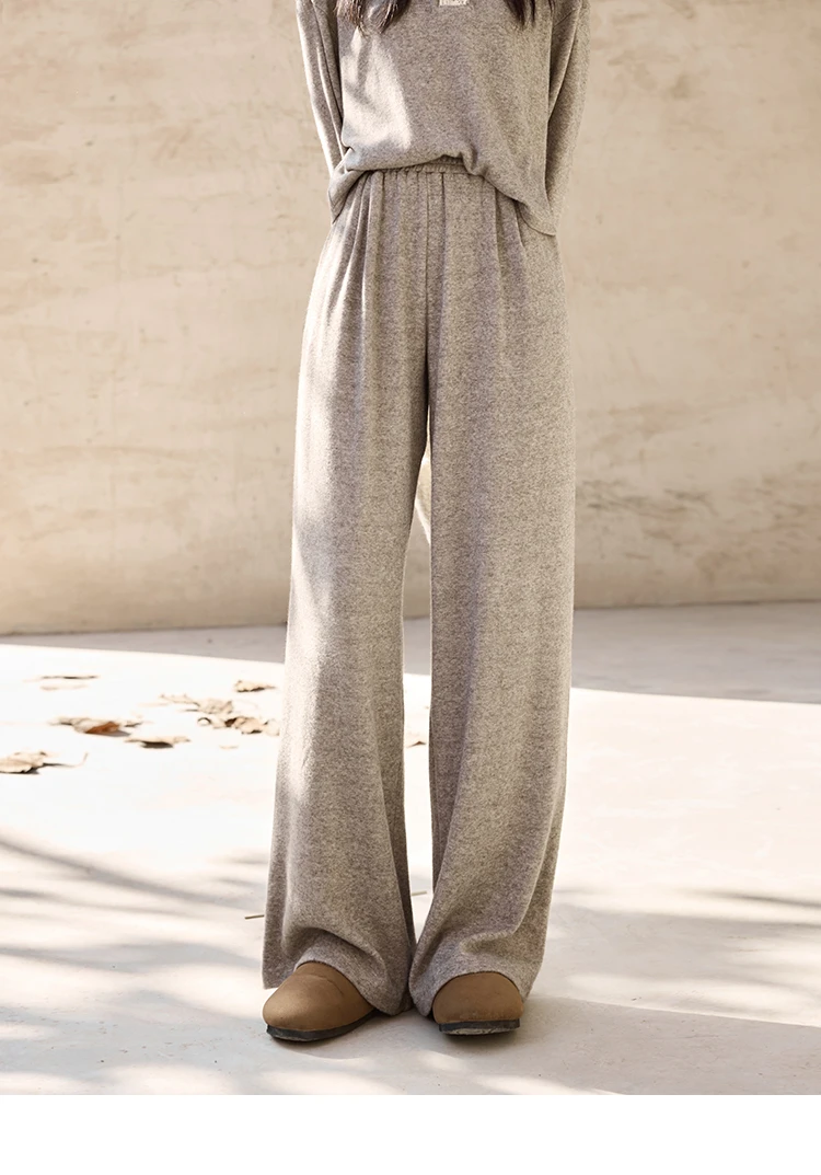 【小云总专属】谜秀塔塔灰设计感休闲阔腿裤MXD34K0780