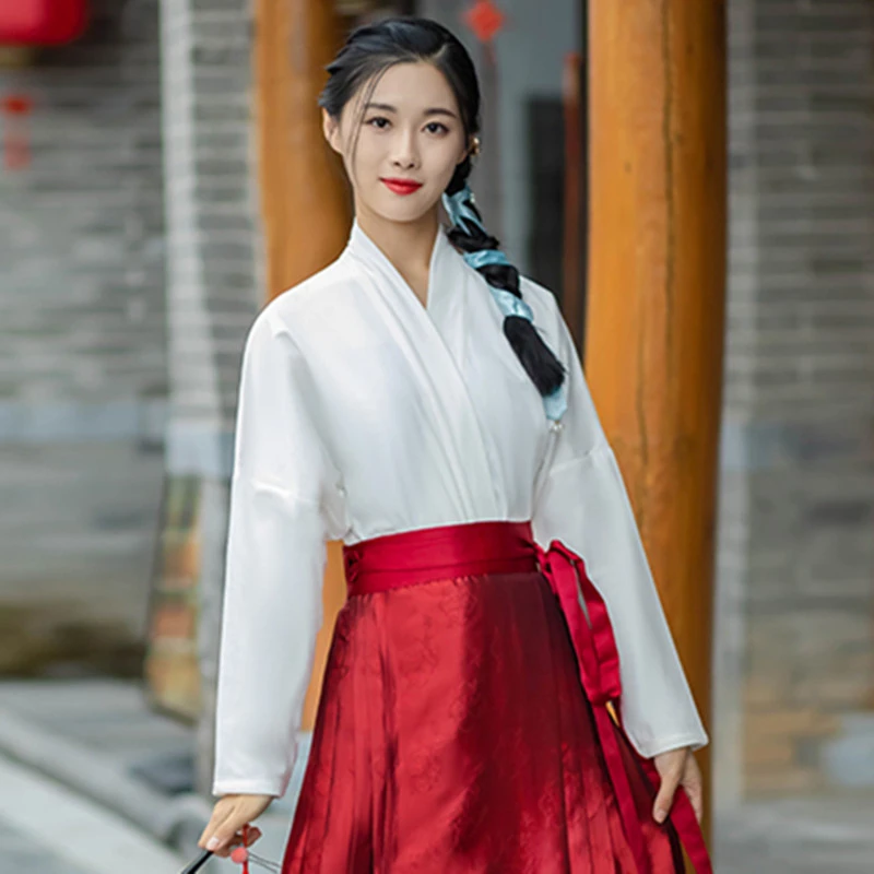 梦幻卿愿马面裙搭配的上衣秋冬款女新中式日常大码加绒加厚飞机袖