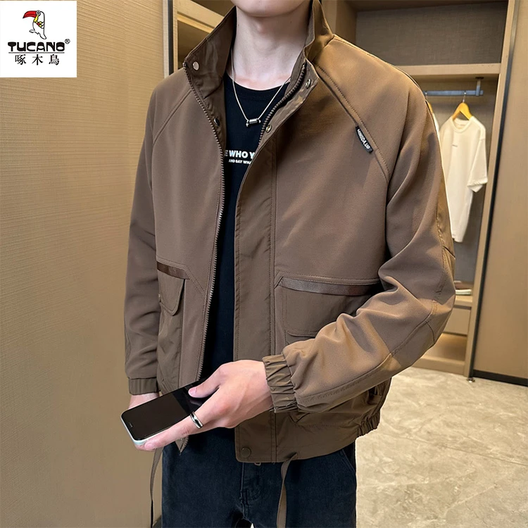 TUCANO/啄木鳥新款工装夹克男ins潮流拼接立领冲锋衣外套时尚百搭