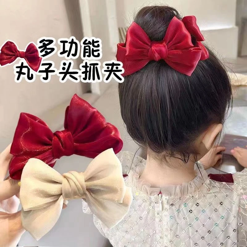 【新店上新】蝴蝶结丸子头抓夹秋冬气质头饰后脑勺盘发发卡高级发饰