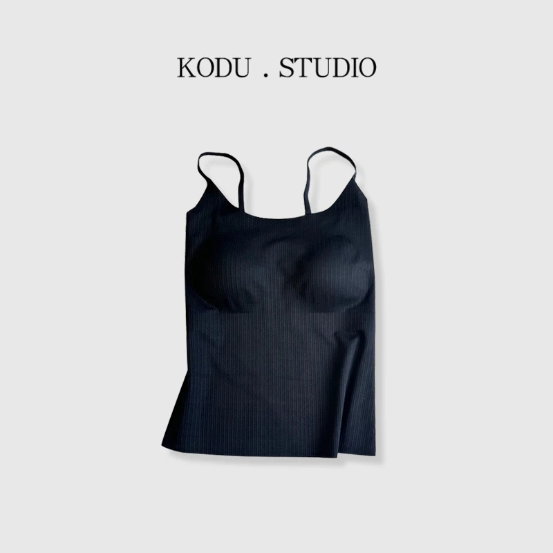 L【刻度KODU】ST-4357夏季百搭纯色气质透气胸垫款美背吊带背心