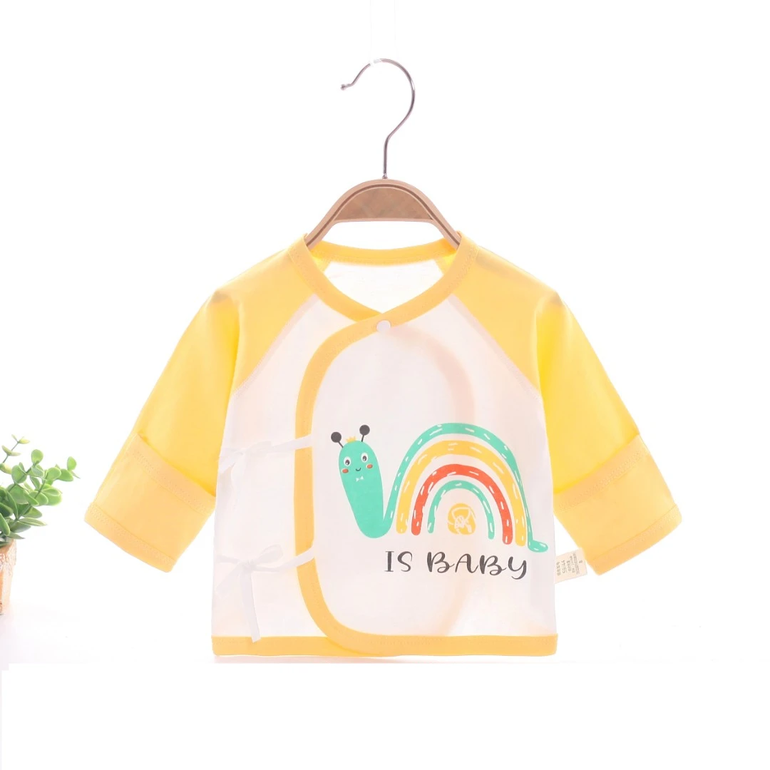 夏款 新生婴儿儿衣服上衣和尚服纯棉初生宝宝内衣无骨夏季半背衣