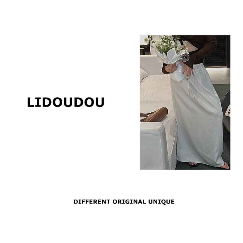 年度清仓【百搭公式】春夏新款休闲长款开叉轻奢宽松小众黑色半身裙