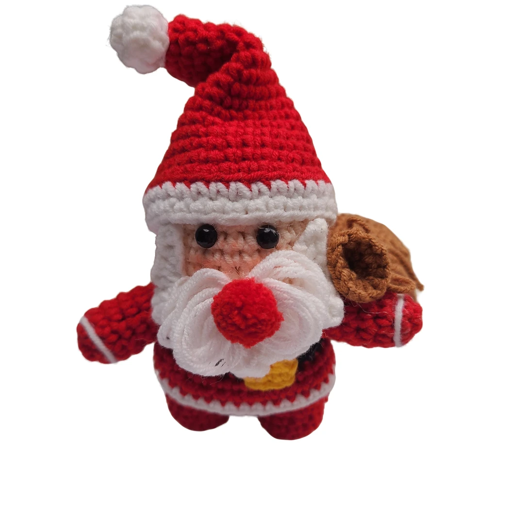 迷你圣诞老人毛线钩织成品