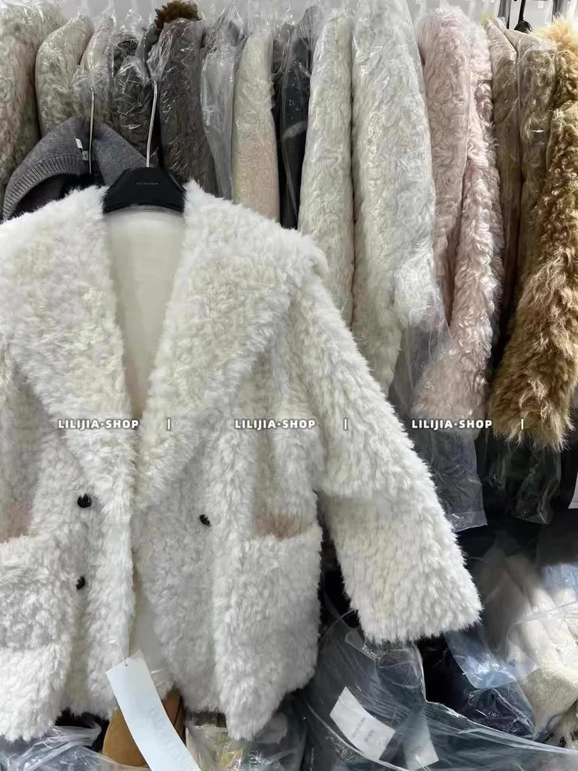 【入场劵】韩版新款时尚高级加厚翻领毛毛外套