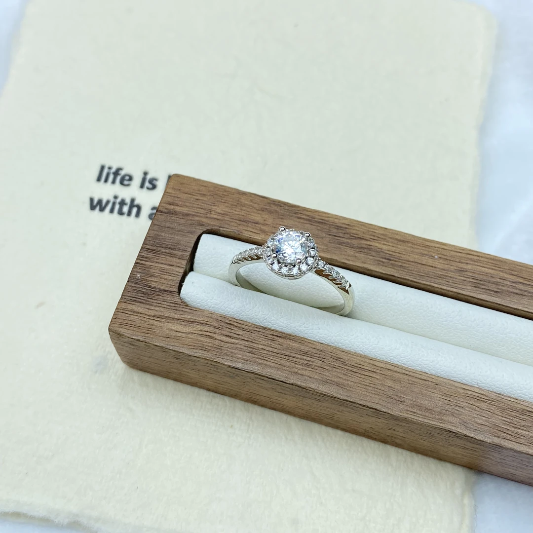 戒指 E白色四爪双层闭口戒指多样性发货41382