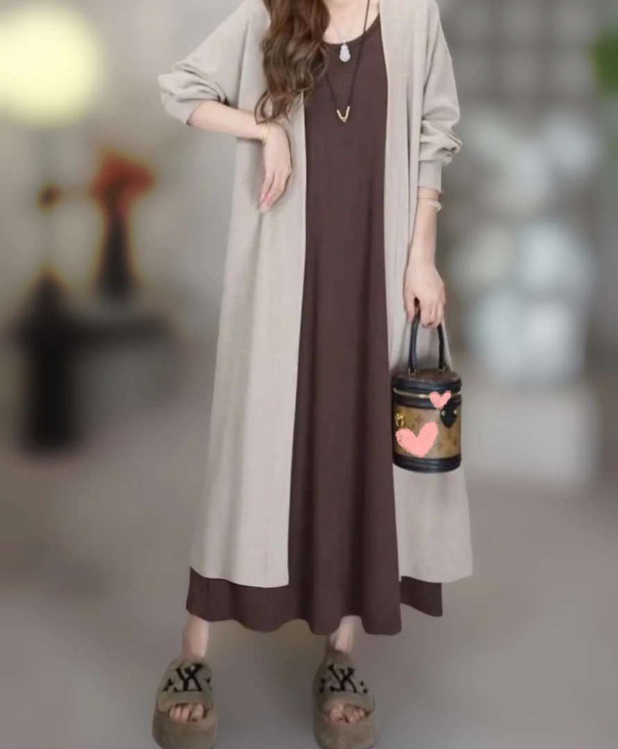 慵懒风美拉德中长款两件套
