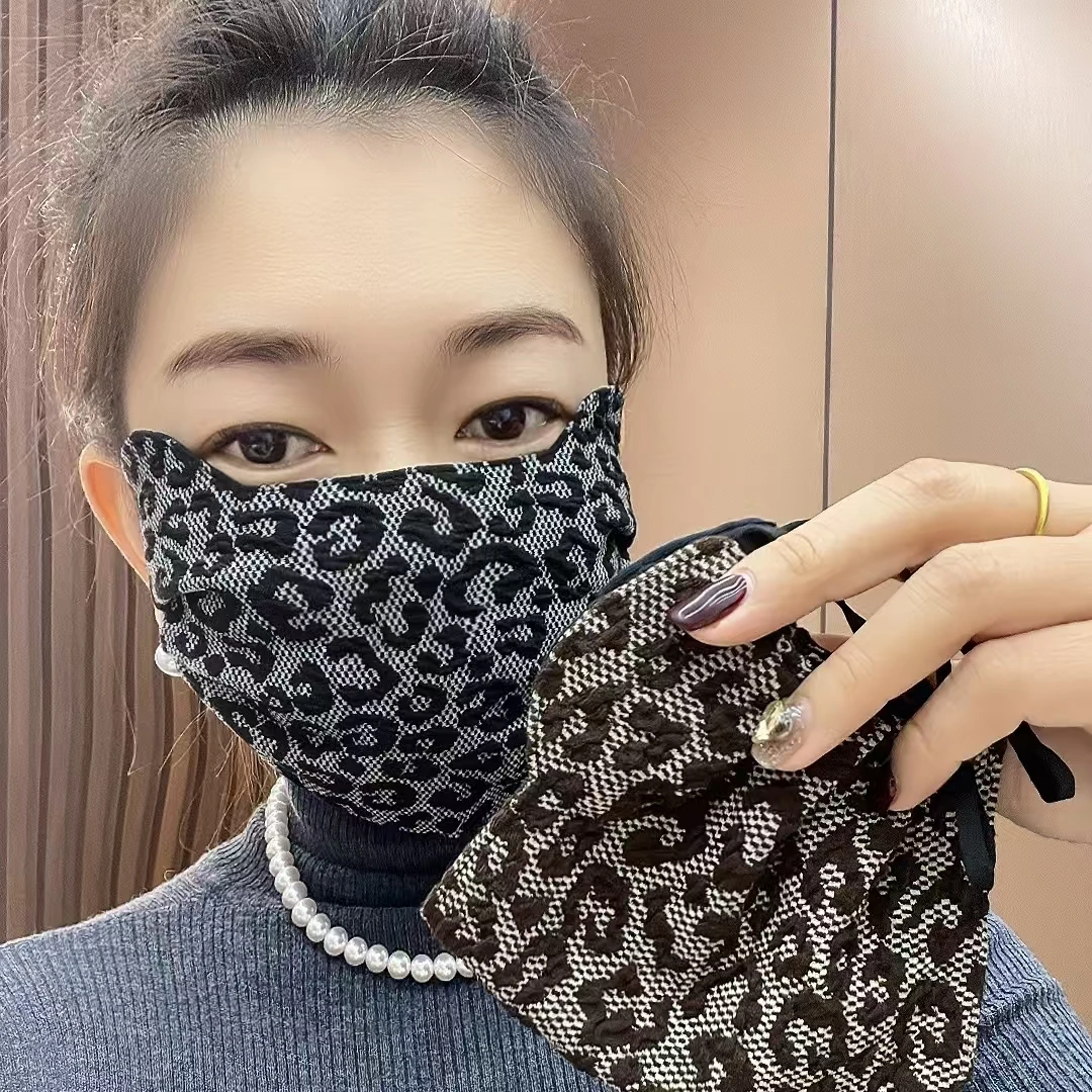 秋冬爆款豹纹保暖口罩大版防尘面罩防风保暖面罩亲肤透气可水洗