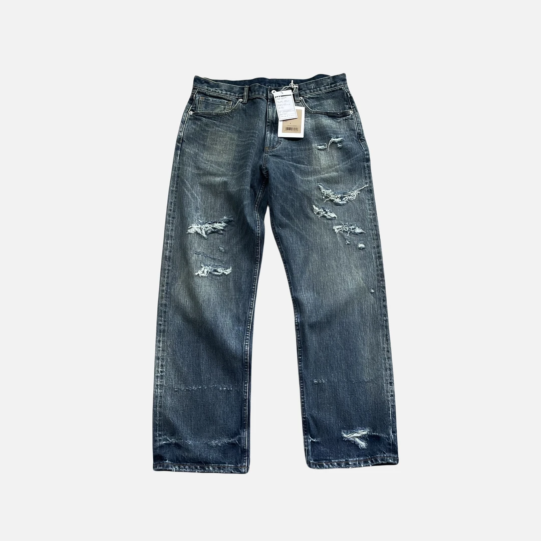 【半价清货】【NO退NO换】油污破洞补丁赤耳牛仔裤--K226