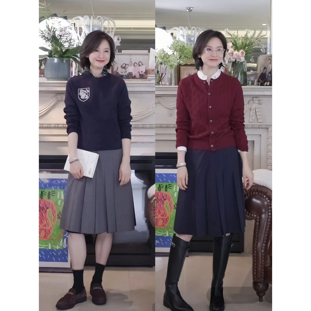 我是摩羯 新风貌 羊毛舒适百搭时尚气质隐形拉链A字学院风半裙