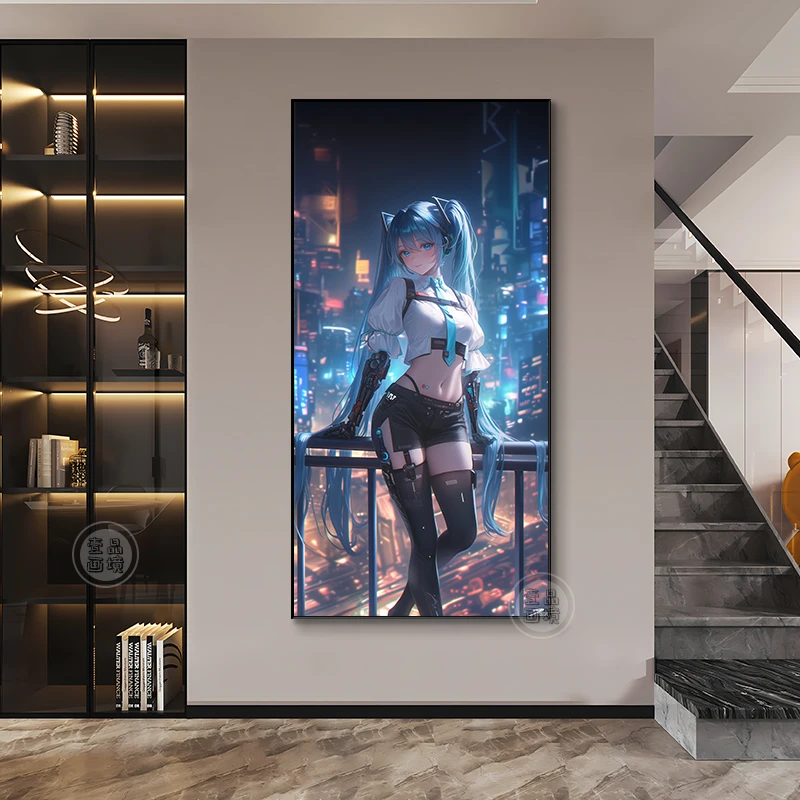 初音未来挂画世界第一公主殿下网咖吧电竞房间卧室玄关走廊装饰画