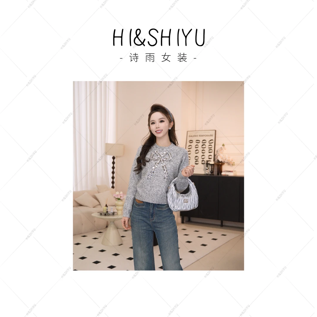 HISHIYU【亮晶晶】2024冬季加厚设计款毛衣