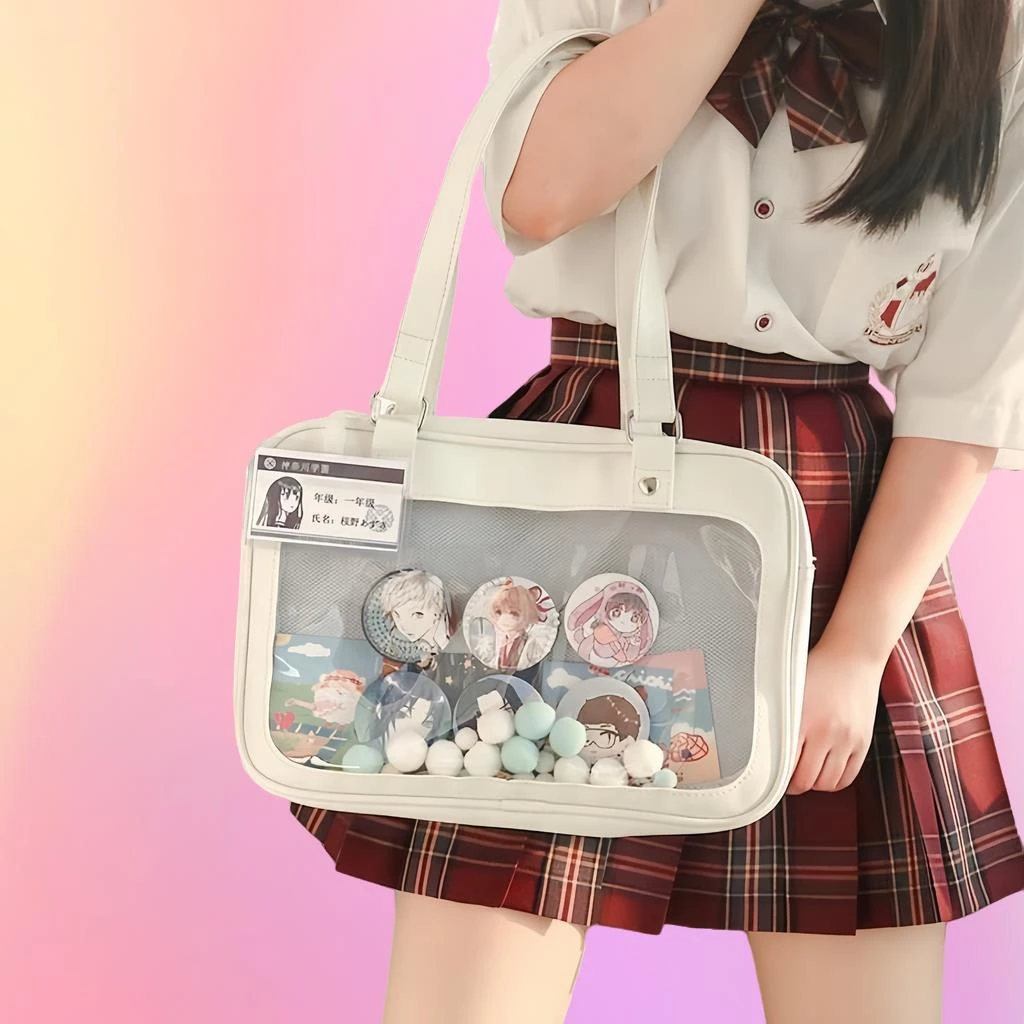 云朵双肩揹包女小众大学生上课jk娃包透明痛包初中生ins风小书包
