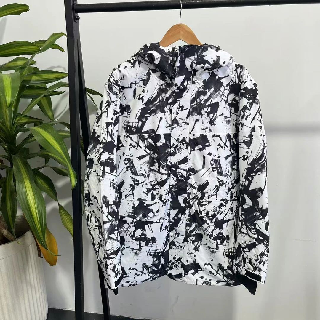 【T】U-22 户外男式连帽冰川印记白色运动单板滑雪服！91353