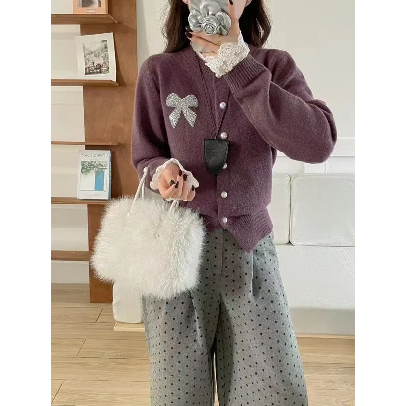 2024冬季新品针织衫    百搭      宽松    圆领    设计感