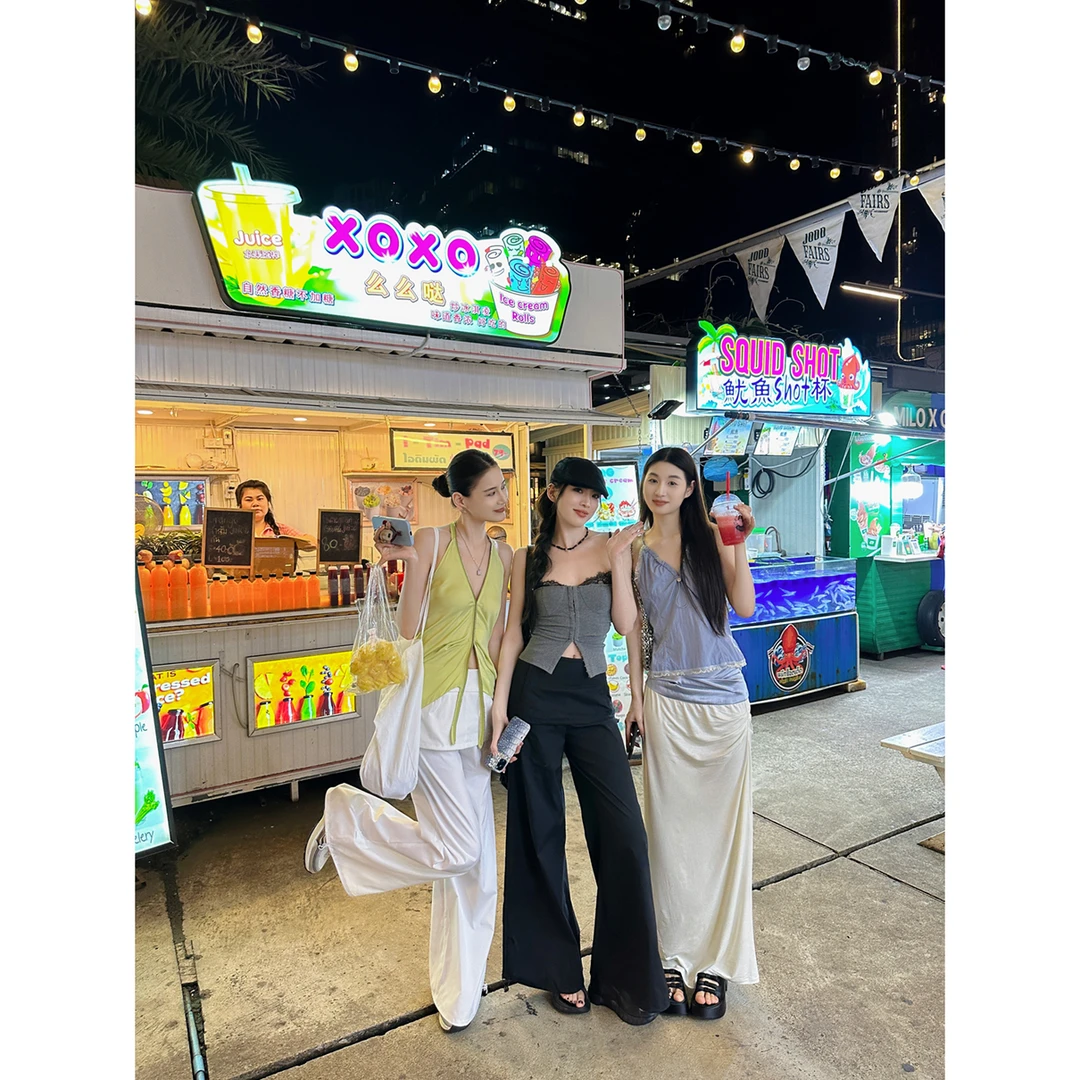 1423假两件裙裤抽绳设计百搭休闲裤  达人专属