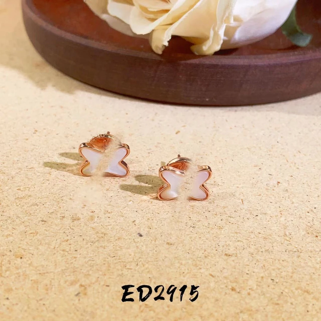铜合金合成锆石耳饰 【仙贝】气质时尚个性简约精致小众耳钉ed2915
