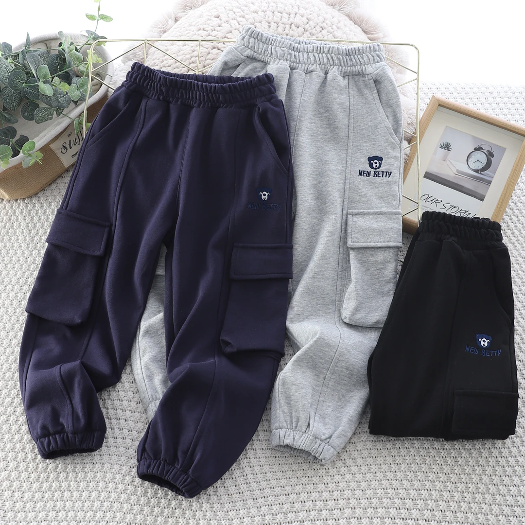 熊仔家24新款儿童休闲裤时尚工装裤春秋宽松中大童卫裤柔软862