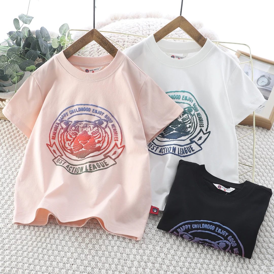NEW BETTY夏季休闲时尚运动T恤印花夏款中大童圆领短袖870