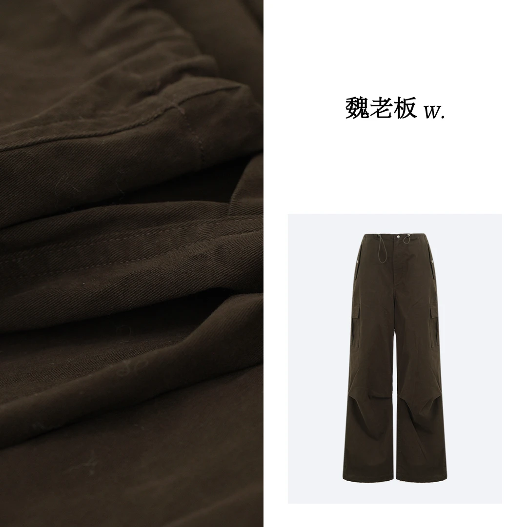 W.Diva【相逢】春季品质显瘦宽松复古直筒阔腿工装长裤3K0647111