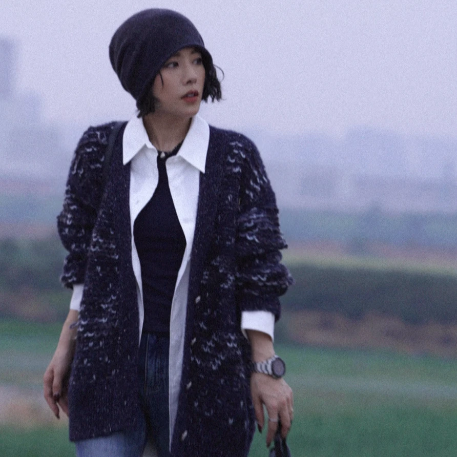 W.Diva【花香】出行绵羊毛编织慵懒小香风长袖开衫毛衣4Z2561608