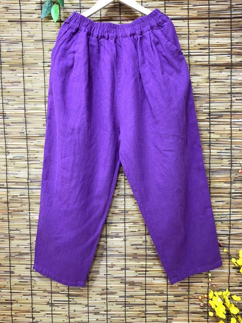 亚麻秋冬款小脚哈伦裤时尚休闲百搭