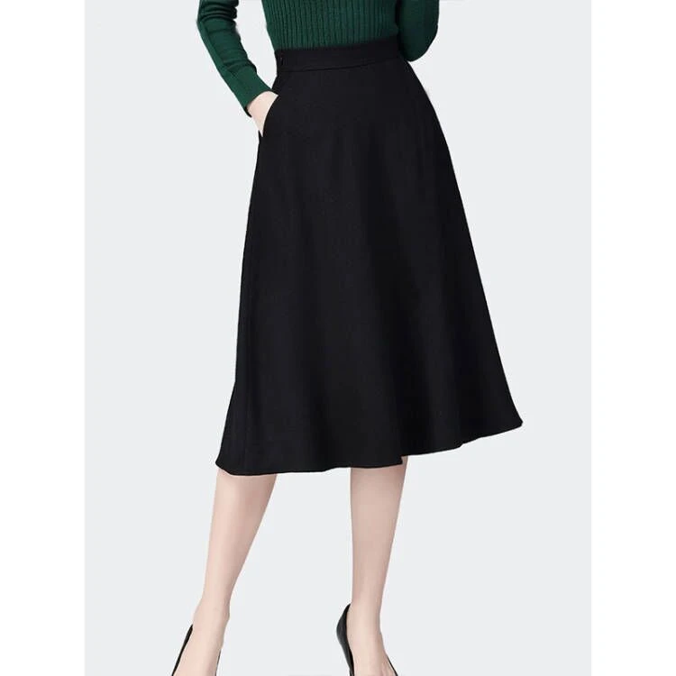 1379新款夏气质半身裙女高腰显瘦大码中长款A字裙伞裙长裙大摆裙