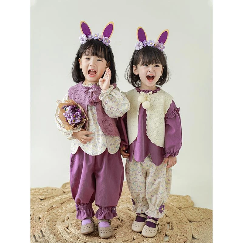 【YOEHYAUL幼悠】Q2203幼悠儿童油画数码印系列娃娃衫女童上衣潮