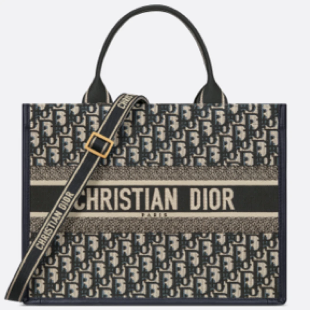 99新 DIOR/迪奥 大容量老花拼皮中号托特包单肩手提妈咪包/00162