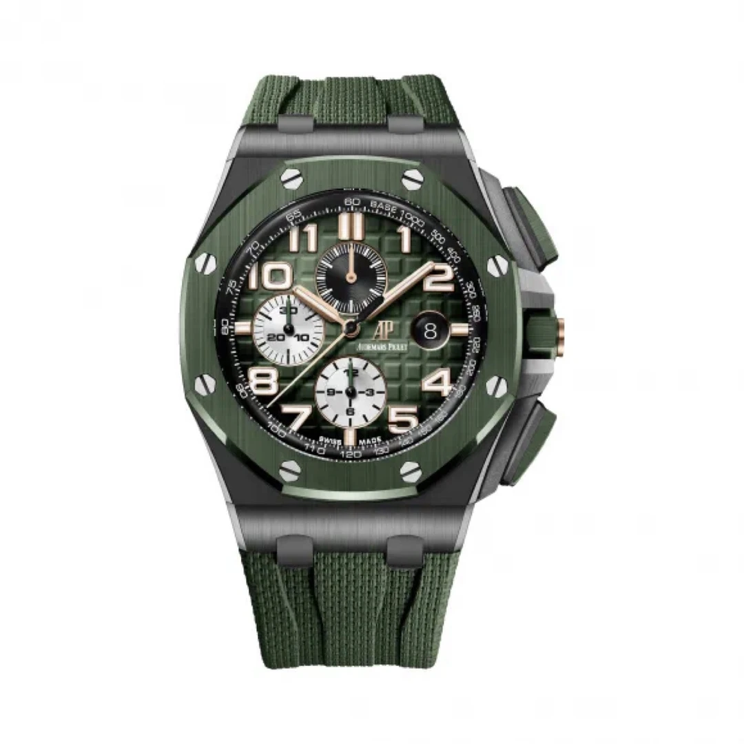 99新 AIPE/爱彼 皇家橡树离岸26405CE 绿盘 陶瓷 20年全套