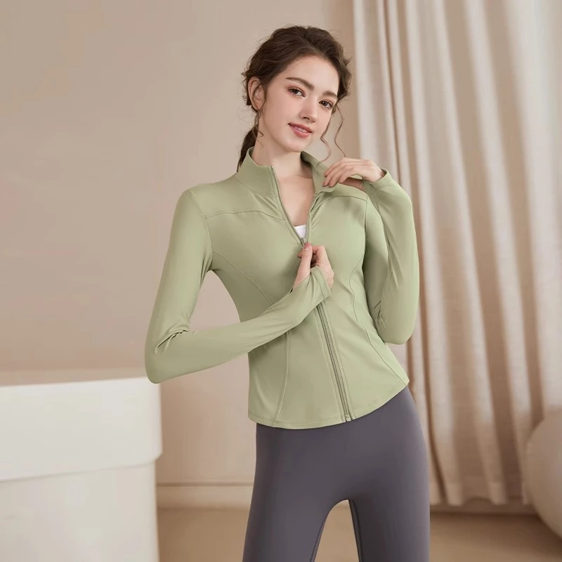 30219瑜伽服显瘦网红时尚休闲修身秋冬冬款气质户外休闲修身立领