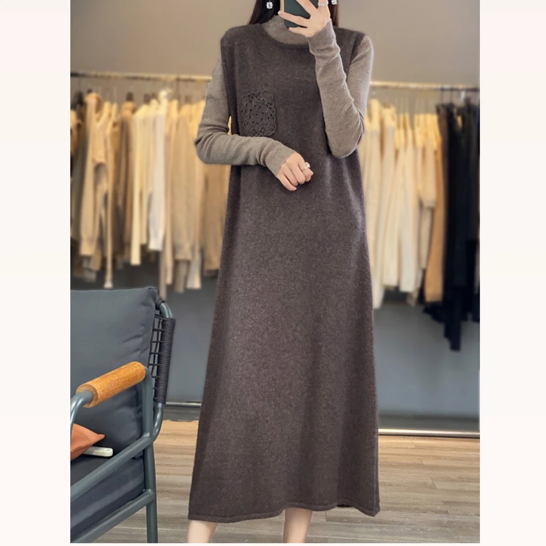 MZ.“兰爵专属”100%丝光羊毛马甲裙无袖连衣裙背心裙JN2333