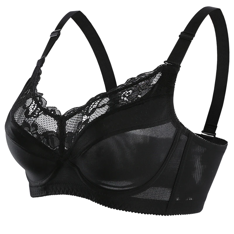 爆款无棉光面薄文胸有钢托全罩杯内衣大码胖m大胸显小