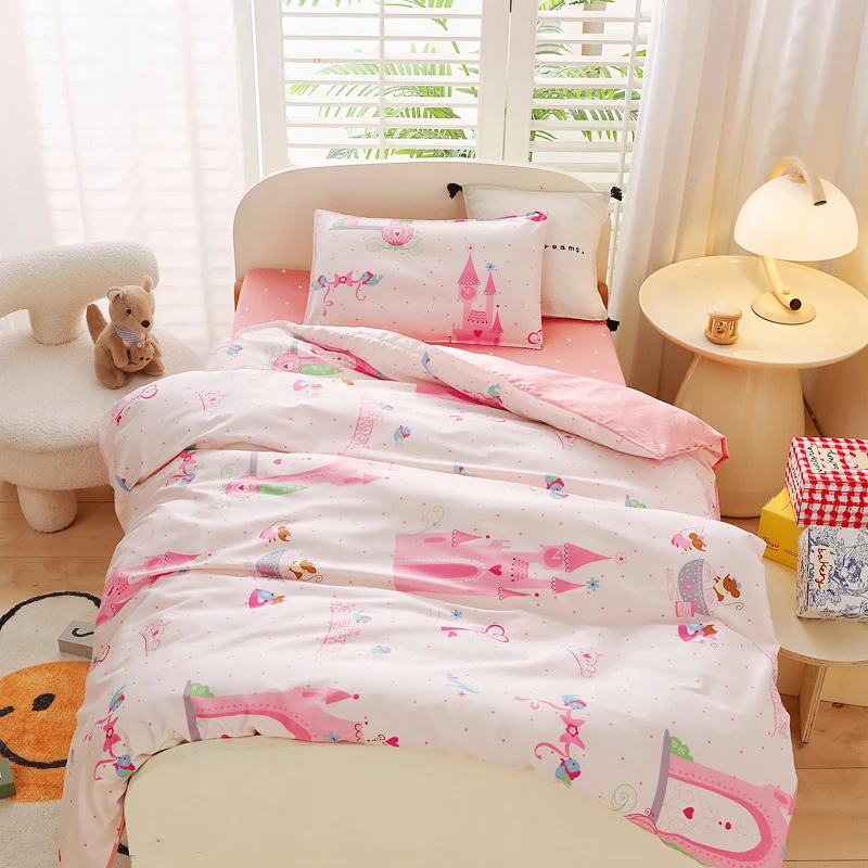 A类60支幼儿园被子三件套宝宝被套纯棉儿童六件套入园保暖婴儿