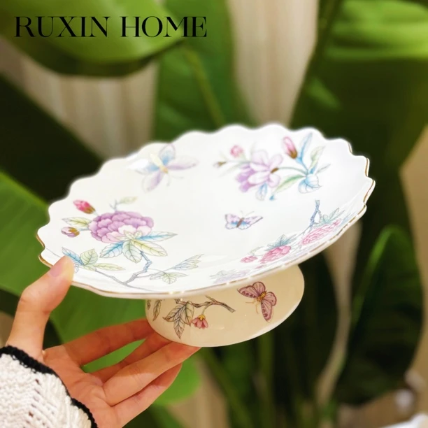 蝶恋花英式下午茶盘 高脚点心盘蛋糕盘