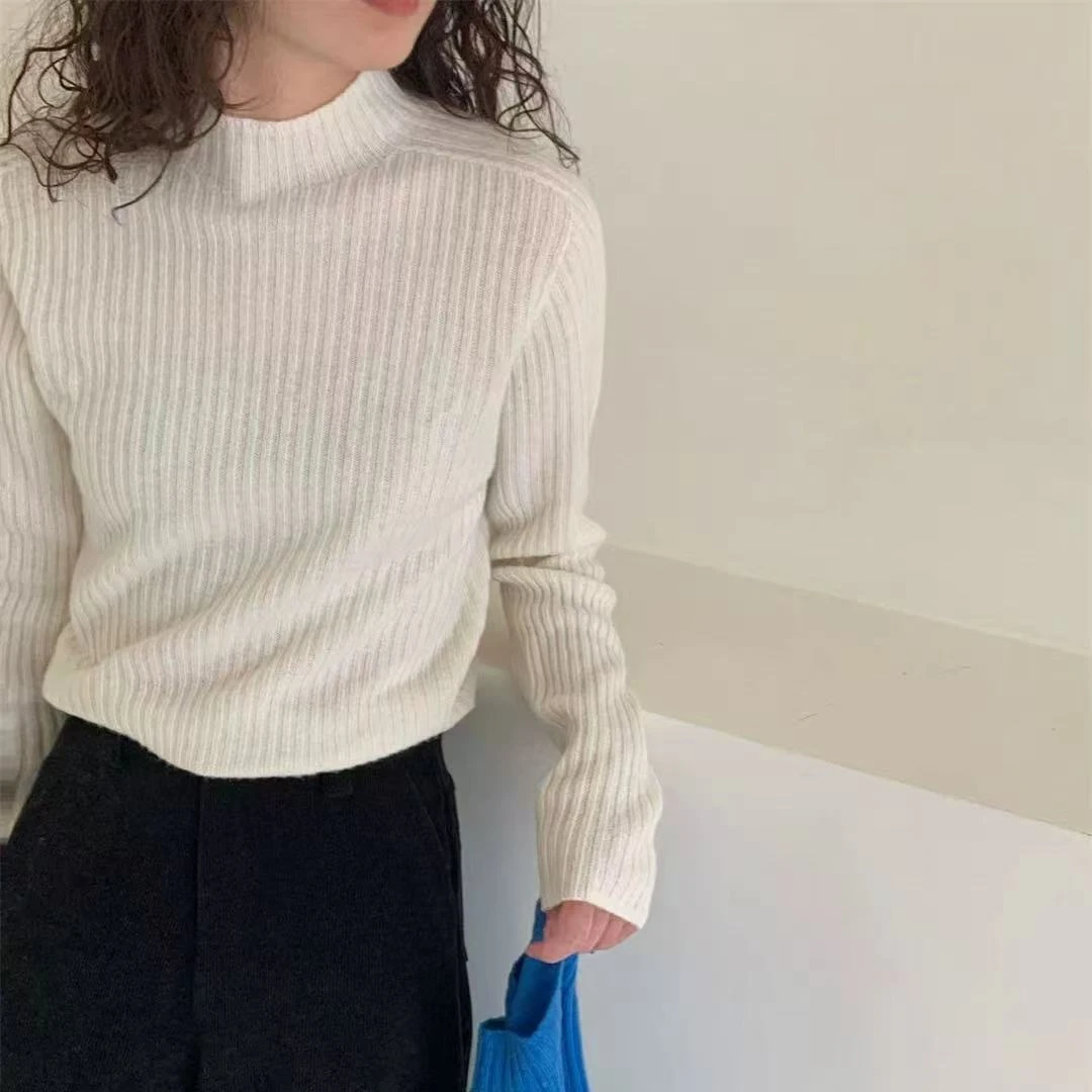 濮院时尚百搭韩系简约气质显瘦网红爆款针织羊毛打底衫096