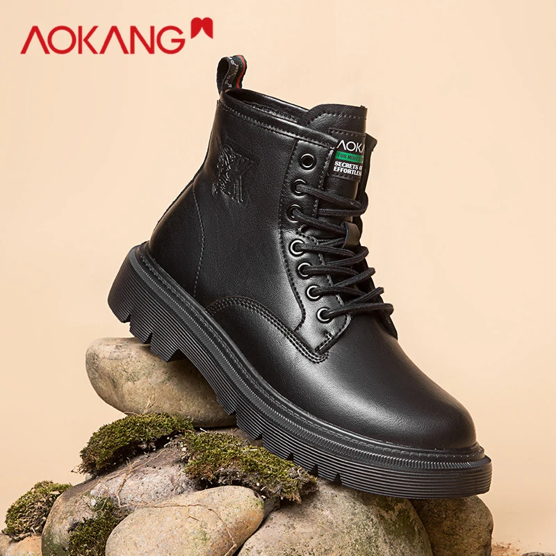 Aokang/奥康2025秋季时尚潮流英伦风男鞋休闲男士百搭耐磨马丁靴