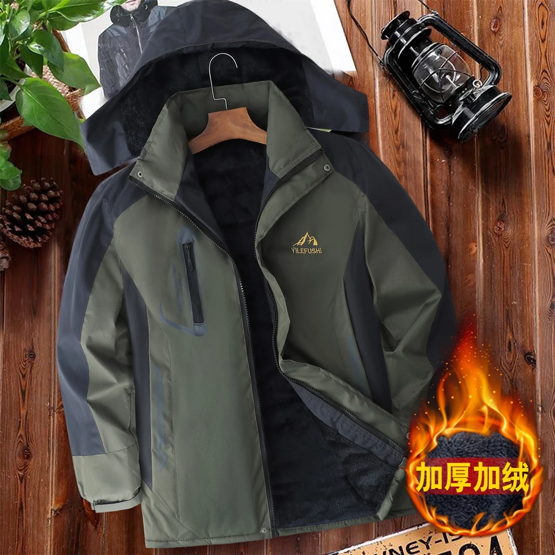 男士棉袄加绒加厚冬季休闲外套大码防风保暖冲锋衣防水棉衣工作服