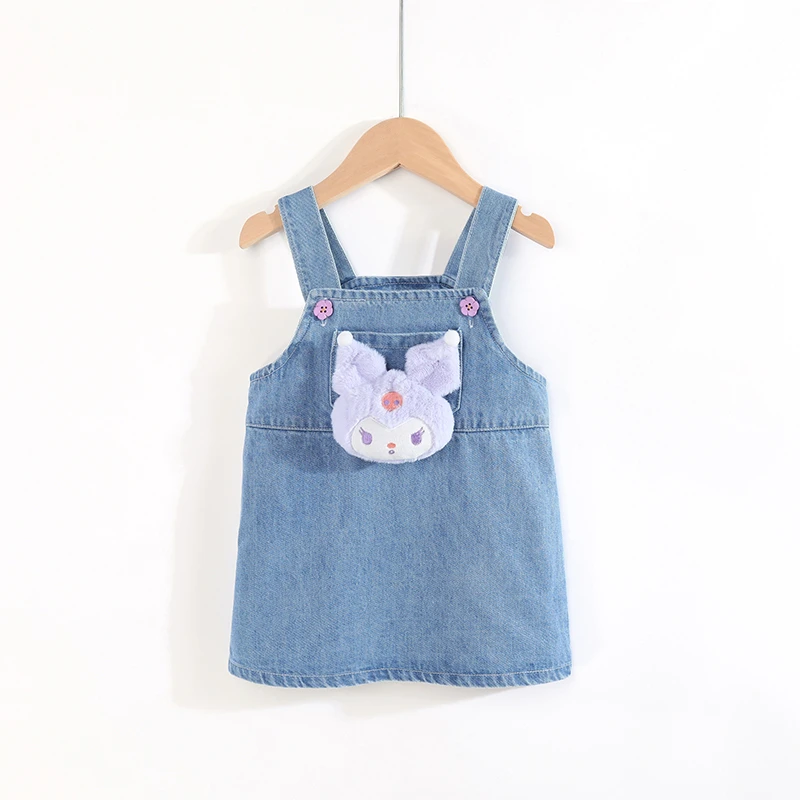2025新款女童洋气背带裙儿童公主裙小童牛仔卡通韩版背带裙