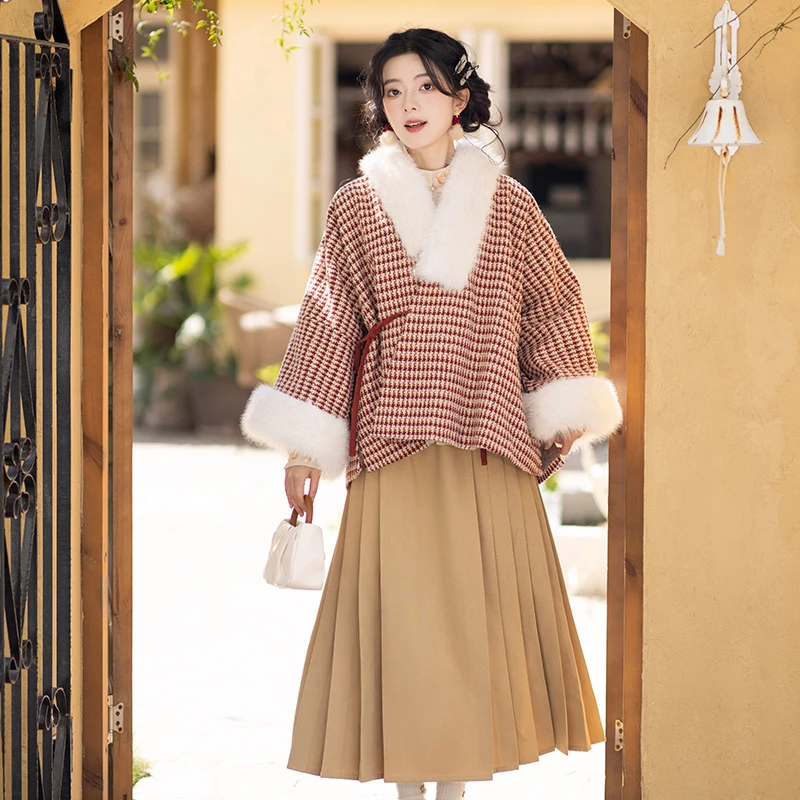 池夏【花间事:时禧】明制对穿交短袄马面裙原创改良汉服女 秋冬