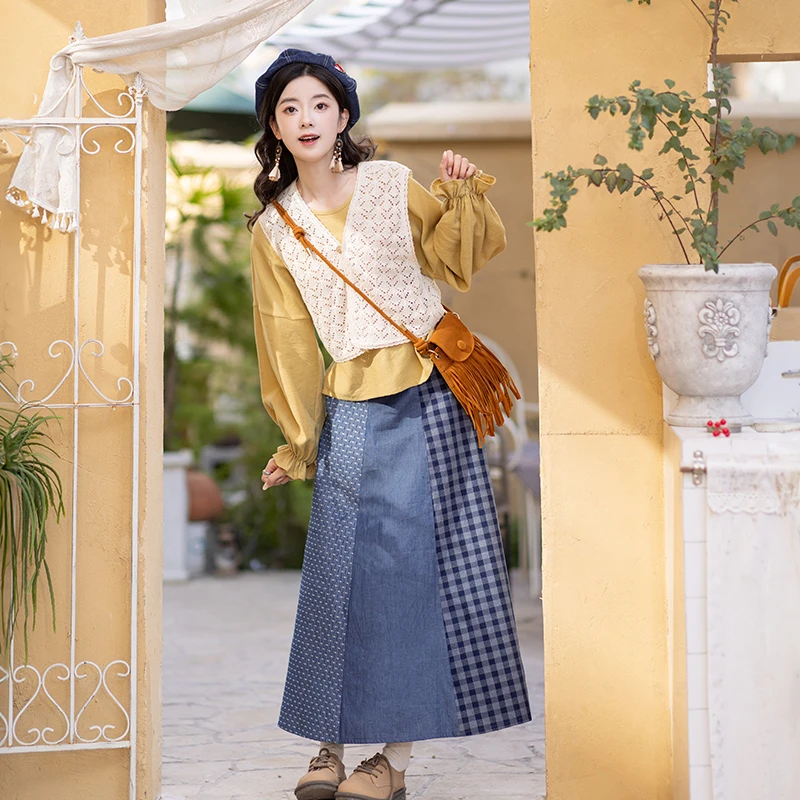 池夏【立春:星夜】汉元素褙子圆领短衫破裙套装原创改良汉服女 春