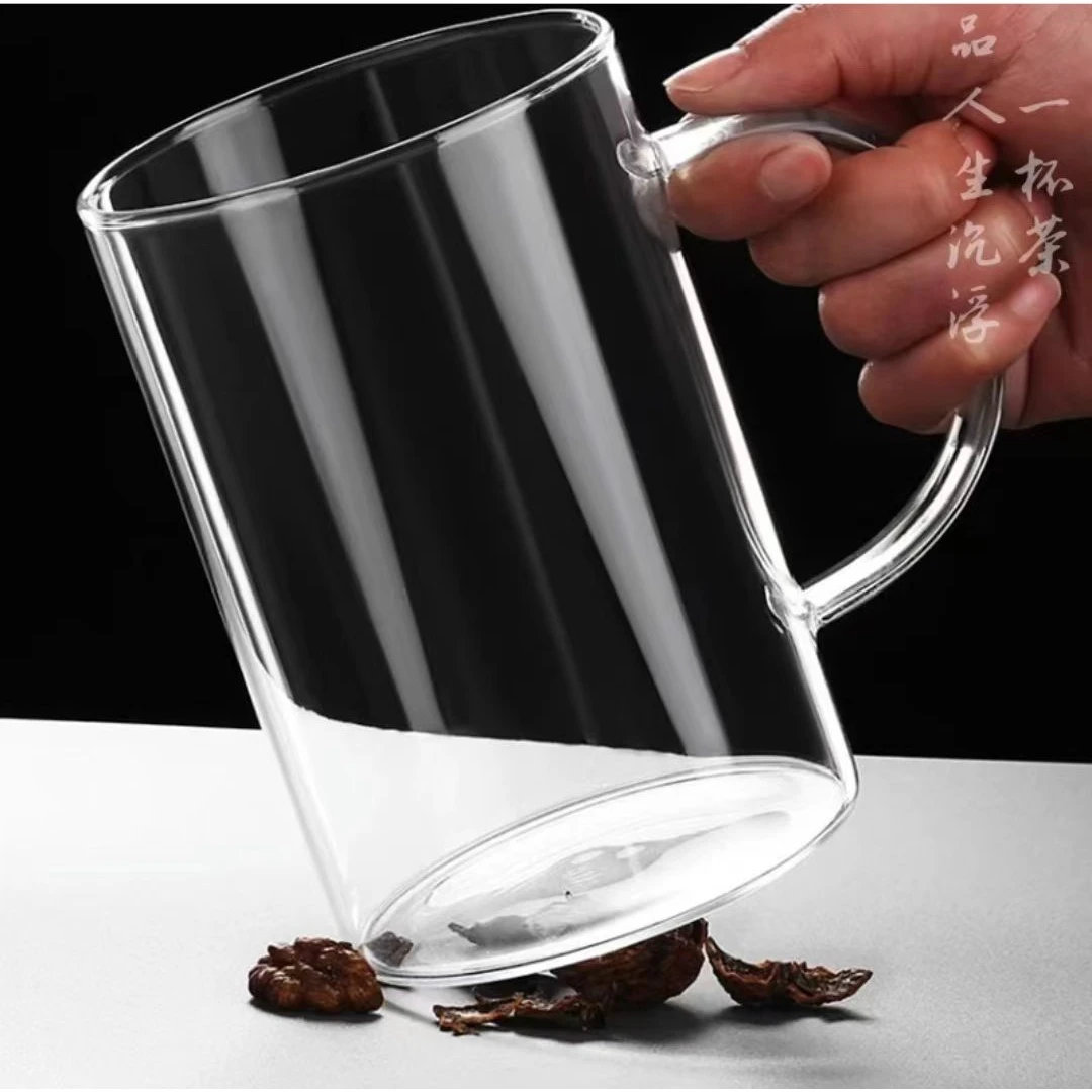 高硼玻璃透明大容量男女无盖子奶杯水杯过滤防烫耐热无铅喝水杯子