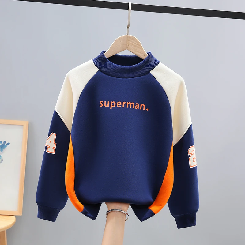 男童卫衣加绒加厚秋冬款中大童保暖上衣儿童男孩炸街衣服百搭学生