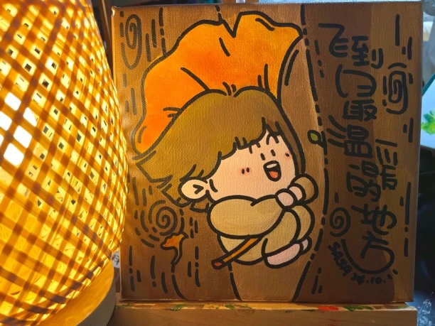 【飞到最温暖的地方】装饰画丙烯版20cm