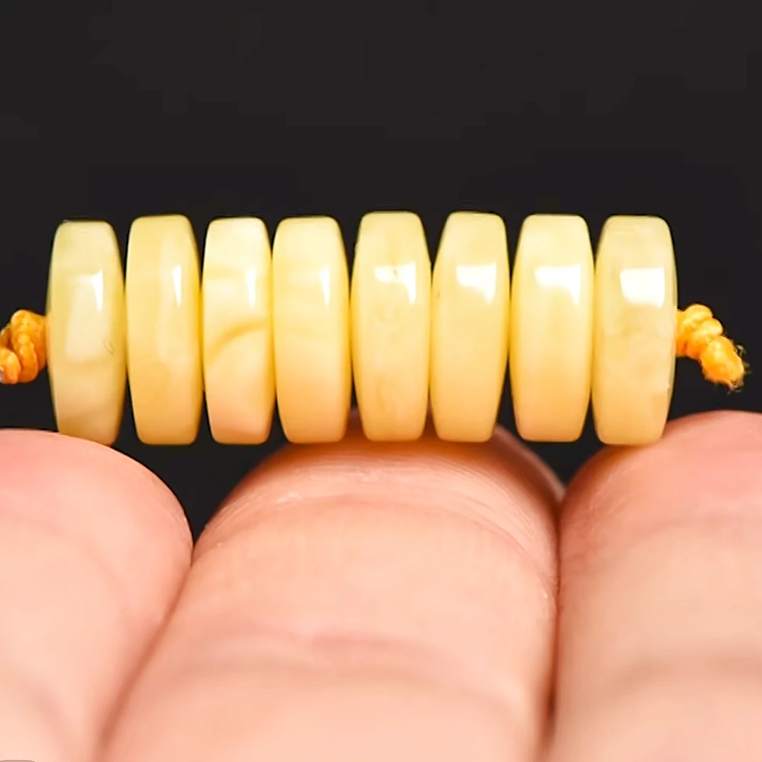 俄料琥珀蜜蜡隔片药片散珠隔珠垫片猴头佛珠手串手链文玩配件配饰