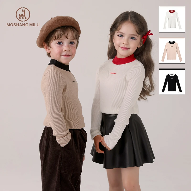陌上迷鹿【锁温限量系列】儿童毛衣秋冬新款男女童保暖内搭针织衫